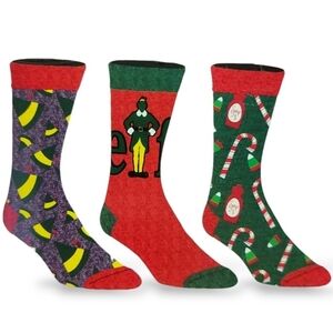 Bioworld‎ Mens Will Ferrell The Elf Christmas Socks Unisex Shoe Size 8-12